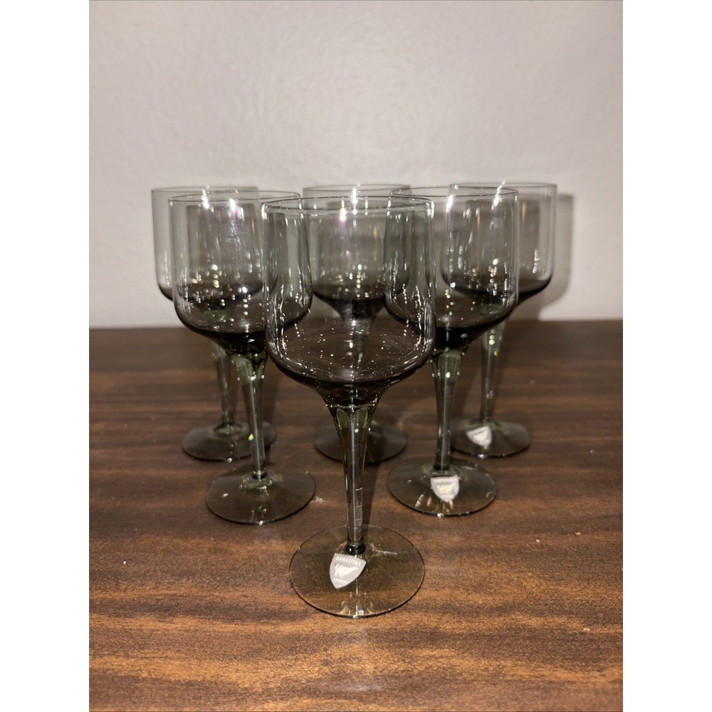 6 Orrefors Rhapsody Smoke Cordial Glasses 5"